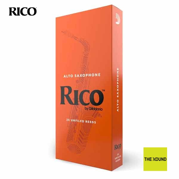 RICO Alto Saxophone Reeds Box of 25 Reeds ลิ้นอัลโตแซกโซโฟน